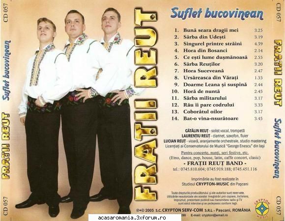 Fratii Reut -Suflet Bucovinean 2005 [ALBUM] - Fratii Reut -Suflet Bucovinean 2005 DOWNLOAD - Muzica populara